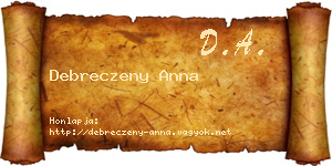 Debreczeny Anna névjegykártya